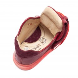 Ghete copii  - Ghete fete din piele cu talonet pj shoes Seby bordo 18-27
