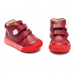 Ghete copii  - Ghete fete din piele cu talonet pj shoes Seby bordo 18-27