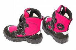 Ghete goretex copii - Ghete fete goretex cu blana waterproof 95113 negru fuxia