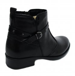Ghete blana copii - Ghete fete piele cu blana 6608 Eryx negru 27-39