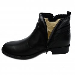 Ghete blana copii - Ghete fete piele cu blana 6608 Eryx negru 27-39