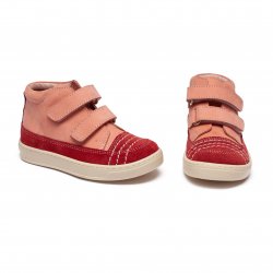 Ghete copii  - Ghete fete piele cu talonet AV856 bordo somon 19-30