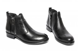 Ghete copii  - Ghete fete piele naturala 6526 negru 28-37