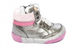 Ghete copii  - Ghete fete piele pj shoes Kid roz gri 20-26