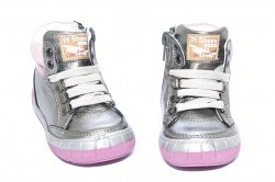 Ghete copii  - Ghete fete piele pj shoes Kid roz gri 20-26