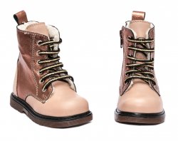 Ghete blana copii - Ghete fetite blana pj shoes King cafe bronz 20-26