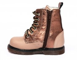 Ghete blana copii - Ghete fetite blana pj shoes King cafe bronz 20-26