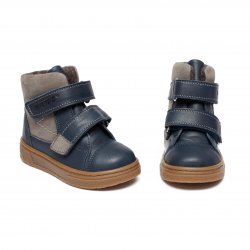 Ghete blana copii - Ghetute blana baieti din piele cu talonet 438 blu g 19-25