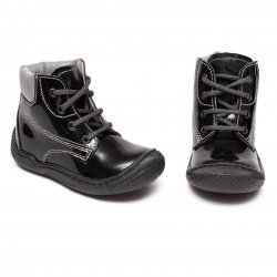 Ghete copii  - Ghetute copii piele Pj Shoes Luca negru 20-26