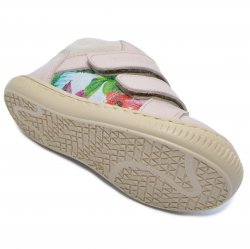 Ghete copii  - Ghetute fete flexibile cu talonet hokide 442 roz flori 18-25