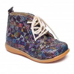 Ghete copii  - Ghetute fete piele cu talonet 1325 mozaic 18-25