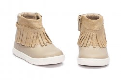 Ghete copii  - Ghetute fetite din piele cu franjuri hokide 410 bej 18-24