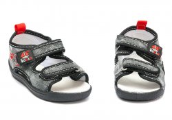 Tenisi copii  - Incaltaminte baieti flexibila cu brant din piele 1112 negru gri 20-25