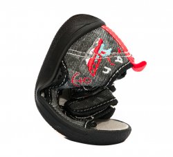 Tenisi copii  - Incaltaminte baieti flexibila cu brant din piele 1112 negru gri 20-25