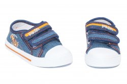 Tenisi copii  - Incaltaminte baieti textil brant din piele 1882 jeans port 20-25