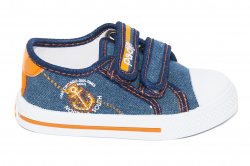 Tenisi copii  - Incaltaminte baieti textil brant din piele 1882 jeans port 20-25