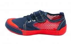 Tenisi copii - Incaltaminte baieti textil cu aerisire 9912 blu rosu 26-35