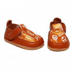 Incaltaminte Barefoot copii  - Incaltaminte barefoot copii din piele 2023 maro desene 17-25