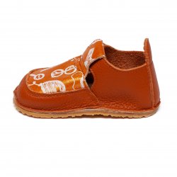 Incaltaminte Barefoot copii  - Incaltaminte barefoot copii din piele 2023 maro desene 17-25