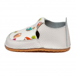 Incaltaminte Barefoot copii - Incaltaminte barefoot fete din piele 2023 alb birds 17-25