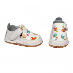 Incaltaminte Barefoot copii - Incaltaminte barefoot fete din piele 2023 alb birds 17-25