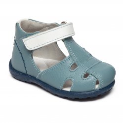 Sandale copii  - Incaltaminte copii de vara din piele cu talonet AV38 blue alb 18-25