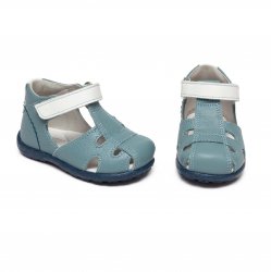 Sandale copii  - Incaltaminte copii de vara din piele cu talonet AV38 blue alb 18-25