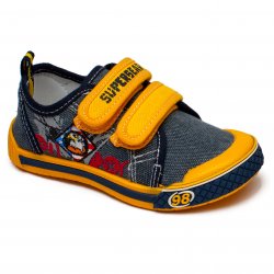 Tenisi copii - Incaltaminte copii din textil cu talonet 9885 jeans galben 20-31