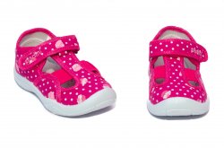 Tenisi copii - Incaltaminte fete cu gaurele padini cu brant din piele 18007 fuxia 20-31
