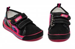 Tenisi copii  - Incaltaminte fete textil 9850 negru roz 20-31