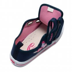 Tenisi copii  - Incaltaminte fete textil cu brant din piele 22-003 navi 20-31