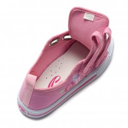 Tenisi copii  - Incaltaminte fete textil cu brant din piele 22-003 pink 20-31