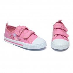 Tenisi copii  - Incaltaminte fete textil cu brant din piele 22-003 pink 20-31
