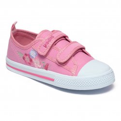 Tenisi copii  - Incaltaminte fete textil cu brant din piele 22-003 pink 20-31