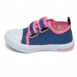 Tenisi copii - Incaltaminte fete textil cu brant din piele 22-006 navi 20-31