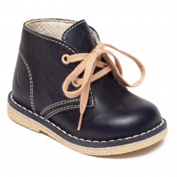 Ghete copii  - Incaltaminte hokide copii cu talonet din piele 704 blu siret 18-25