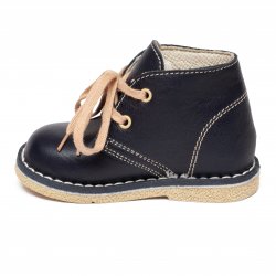 Ghete copii  - Incaltaminte hokide copii cu talonet din piele 704 blu siret 18-25