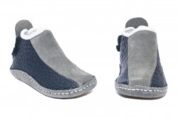 Tenisi copii  - Incaltaminte interior copii flexibili din piele Grady 25302 gri blu 20-29