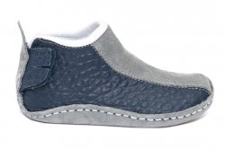 Tenisi copii  - Incaltaminte interior copii flexibili din piele Grady 25302 gri blu 20-29