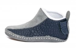 Tenisi copii  - Incaltaminte interior copii flexibili din piele Grady 25302 gri blu 20-29