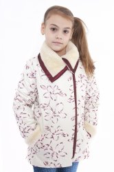 Geci jachete copii  - Jacheta fete matlasata Ivory cu blanita 809 4-12ani