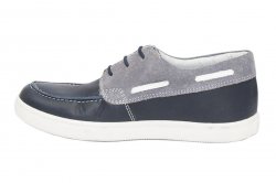 Pantofi copii - Mocasini baieti piele hokide 408 blu gri 26-37