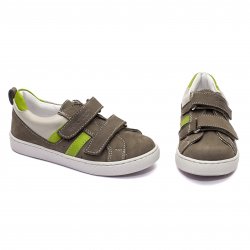 Pantofi sport copii  - Pantofi baieti sport din piele hokide 316 gri verde 26-35