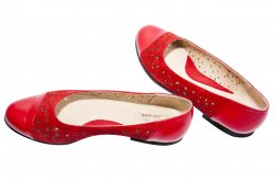 Pantofi balerini dama - Pantofi balerini dama perforati laser 26 rosu 34-41
