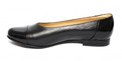 Pantofi balerini copii  - Pantofi balerini fete 026 negru box lac 34-41