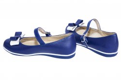 Pantofi balerini copii  - Pantofi balerini fete scoala 1326 blu alb 26-36