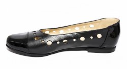 Pantofi balerini dama - Pantofi balerini dama 026 negru box lac perforat 34-41