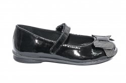 Pantofi balerini copii  - Pantofi balerini fete scoala pj shoes Lia negru pipit 27-36