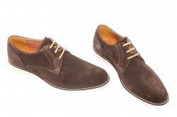 Pantofi barbati  - Pantofi barbati piele intoarsa class man 1057 maro fumo