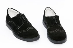 Pantofi copii - Pantofi copii din piele intoarsa hokide 207 negru brodat 26-38
